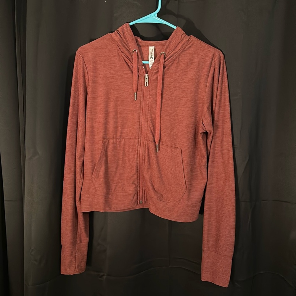 Maroon Semi-Cropped Workout Jacket